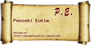 Peszeki Eutim névjegykártya